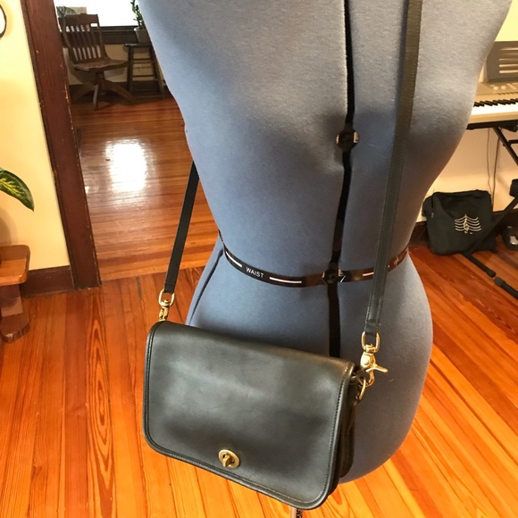 Coach Handbags - COACH VINTAGE BLACK LEATHER PENNY CROSSBODY USA